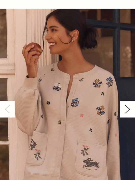 LyreBird Printed Quilted Knit Sweatshirt Small/Medium